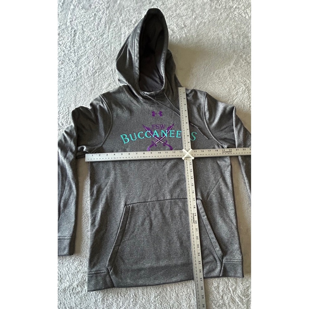 Under Armour Mens FSW Buccaneers ColdGear Hoodie Grey Small S College School - Picture 6 of 10